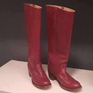 Frye vintage burgundy high boots